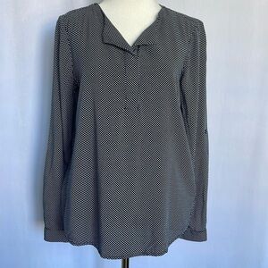 Tom Tailor Women's Blue White Blouse Size S Polka Dot Pullover Tunic Casual EUC